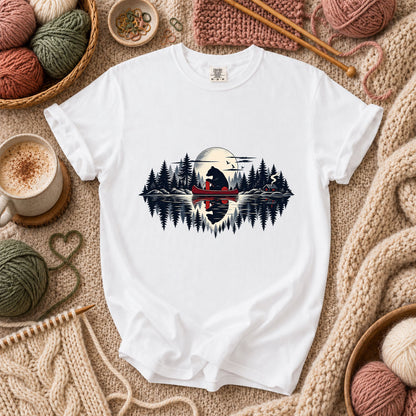 Bear Canoe Lake Reflection T-Shirt - White
