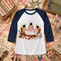 Bees Quilting Tea Party Patchwork Raglan Sleeve