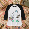 Bigfoot Quilter With Fabric Basket And Rotary Cutter Raglan Sleeve