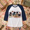 Black Cats Quilting Circle Sewing Machine Raglan Sleeve