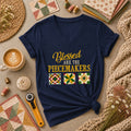 Blessed Are The Piecemakers Cross Christian Women's V-Neck