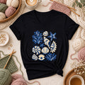 Blue Patchwork Seashells And Coral Women's V-Neck