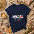Born To Quilt Forced To Work Quilt Blocks Women's V-Neck
