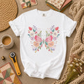 Butterfly Wildflower Embroidery Floral T-Shirt
