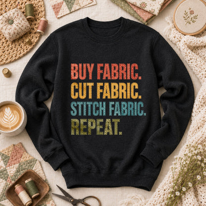 Buy Fabric Cut Fabric Stitch Fabric Repeat Long Sleeve - Black