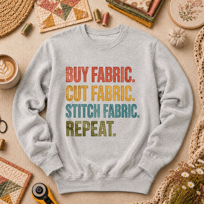 Buy Fabric Cut Fabric Stitch Fabric Repeat Long Sleeve - Sport Grey