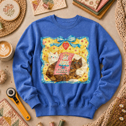 Cat Blanket Long Sleeve - Heather True Royal