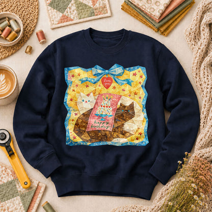 Cat Blanket Long Sleeve - Navy