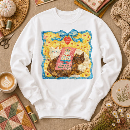 Cat Blanket Long Sleeve - White