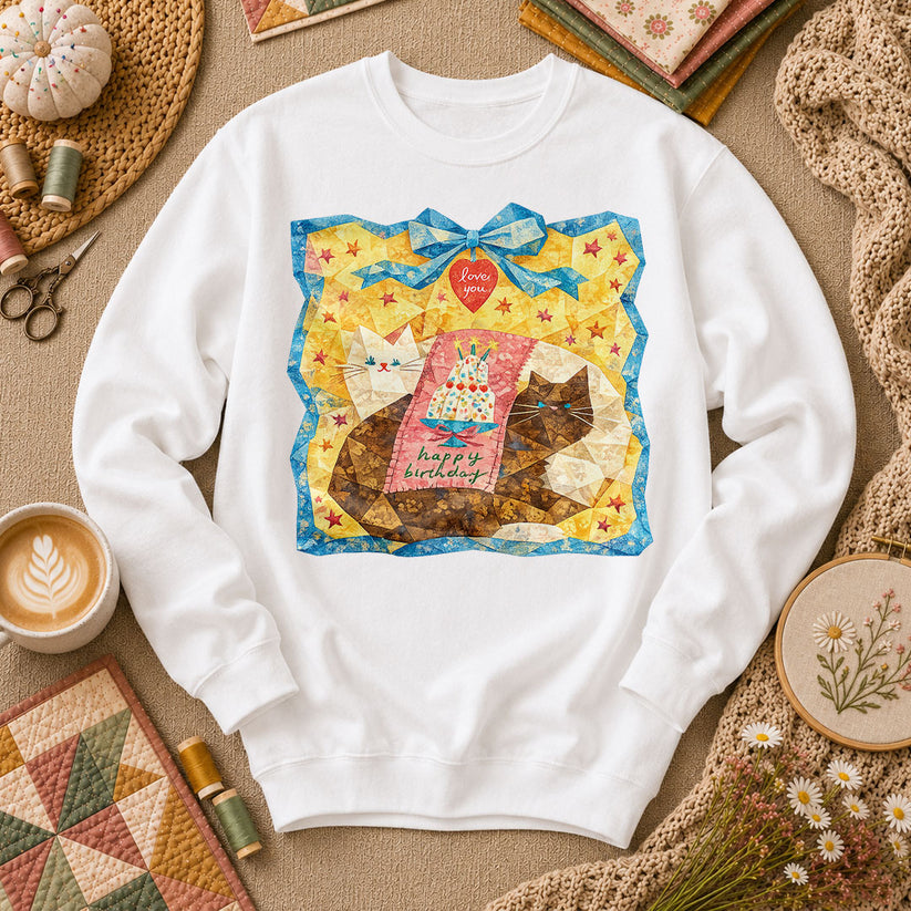 Cat Blanket Long Sleeve - White