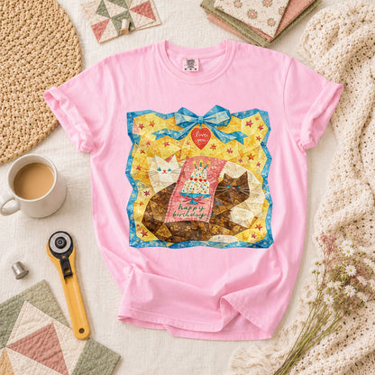 Cat Blanket T-Shirt - Blossom