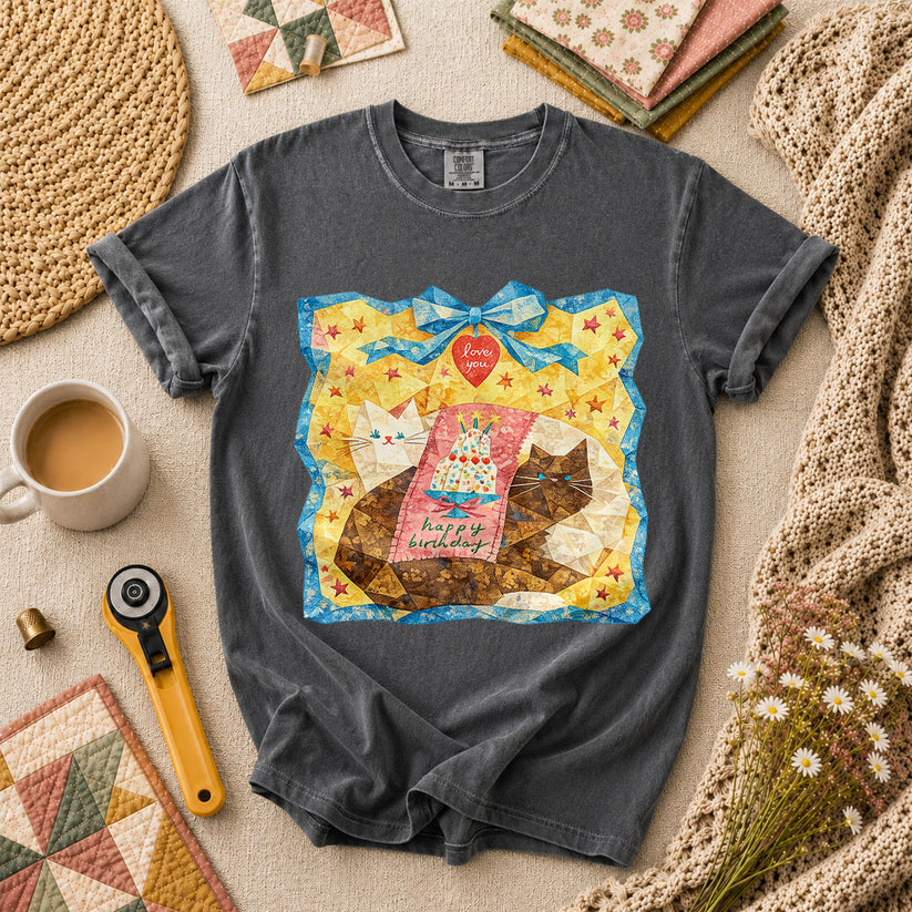 Cat Blanket T-Shirt - Grey