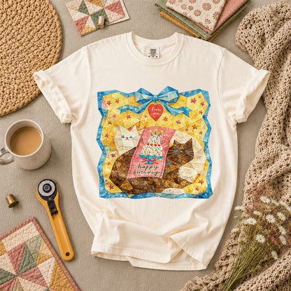 Cat Blanket T-Shirt - Ivory
