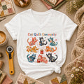 Cat Quilt Community Kittens Fabric Women's V-Neck