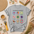 Celebrate Diversity Quilt Blocks Star Chart T-Shirt