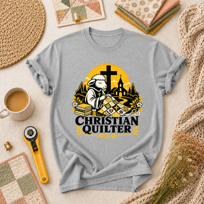Christian Quilter Sheep Church T-Shirt - Athletic Heather