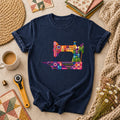 Colorful Patchwork Sewing Machine T-Shirt