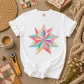 Colorful Patchwork Star Quilt Block T-Shirt