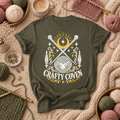Crafty Coven Ram T-Shirt - Military Green