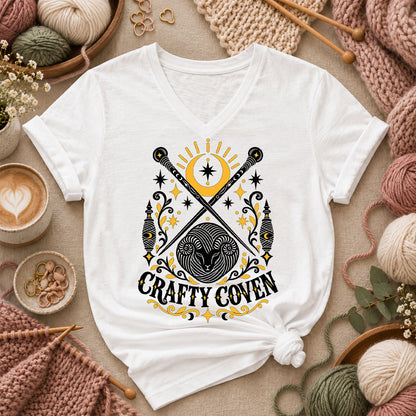Crafty Coven Ram Women's V-Neck - White