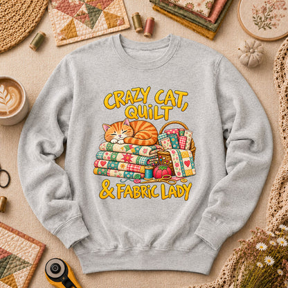 Crazy Cat Quilt Fabric Lady Long Sleeve - Sport Grey