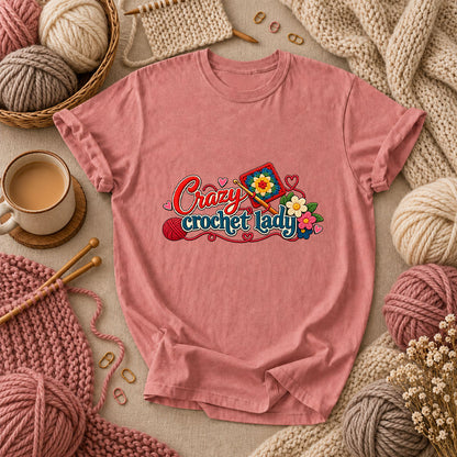 Crazy Crochet Lady T-Shirt - Heather Mauve