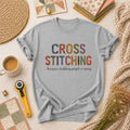 Cross Stitching Because Stabbing People Is Wrong T-Shirt