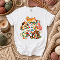 Cute Animals Quilting Together Patchwork Party T-Shirt