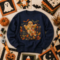 Cute Fall Patchwork Ghost With Bats Long Sleeve