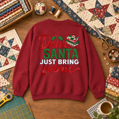 Dear Santa Just Bring Fabric Sweatshirt - Garnet