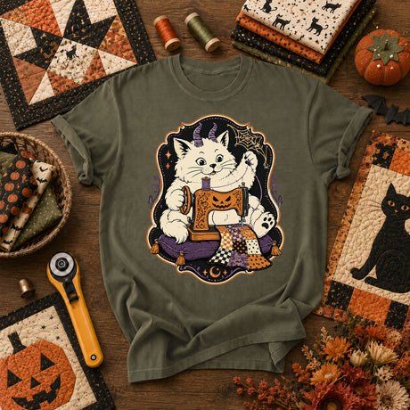 Devil Kitten Quilting Halloween T-Shirt