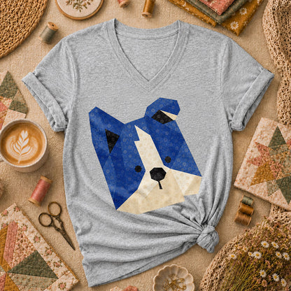 Dog Head Women's V-Neck - Sport Grey