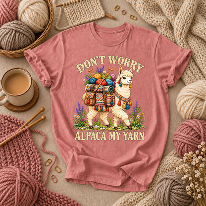 Don't Worry Alpaca My Yarn T-Shirt - Heather Mauve