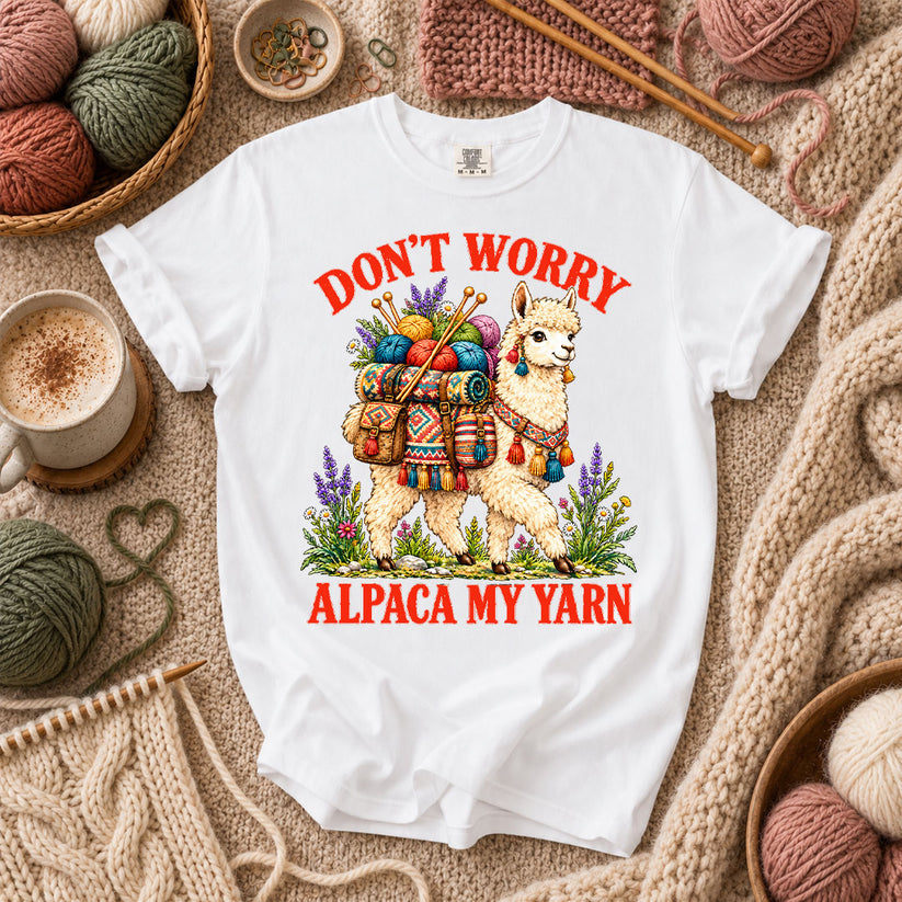 Don't Worry Alpaca My Yarn T-Shirt - White