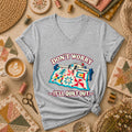Don't Worry It'll Quilt Out Long Arm Women's V-Neck