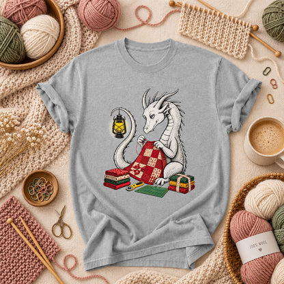 Dragon Quilting By Lantern Light T-Shirt - Athletic Heather