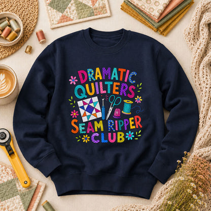 Dramatic Quilters Seam Ripper Club Long Sleeve - Navy