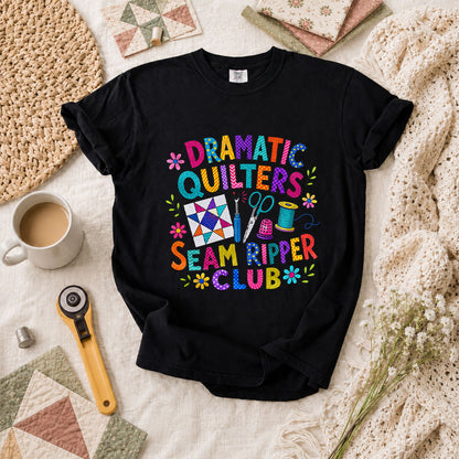 Dramatic Quilters Seam Ripper Club T-Shirt - Black