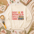 Easily Distracted By Cats And Fabric Long Sleeve