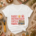 Easily Distracted By Cats And Fabric Women's V-Neck