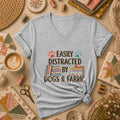 Easily Distracted By Dogs And Fabric Women's V-Neck