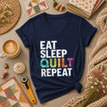 Eat Sleep Quilt Repeat Colorful Quilt Blocks Women's V-Neck