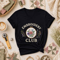 Embroidery Club Floral Hoop Botanical Women's V-Neck