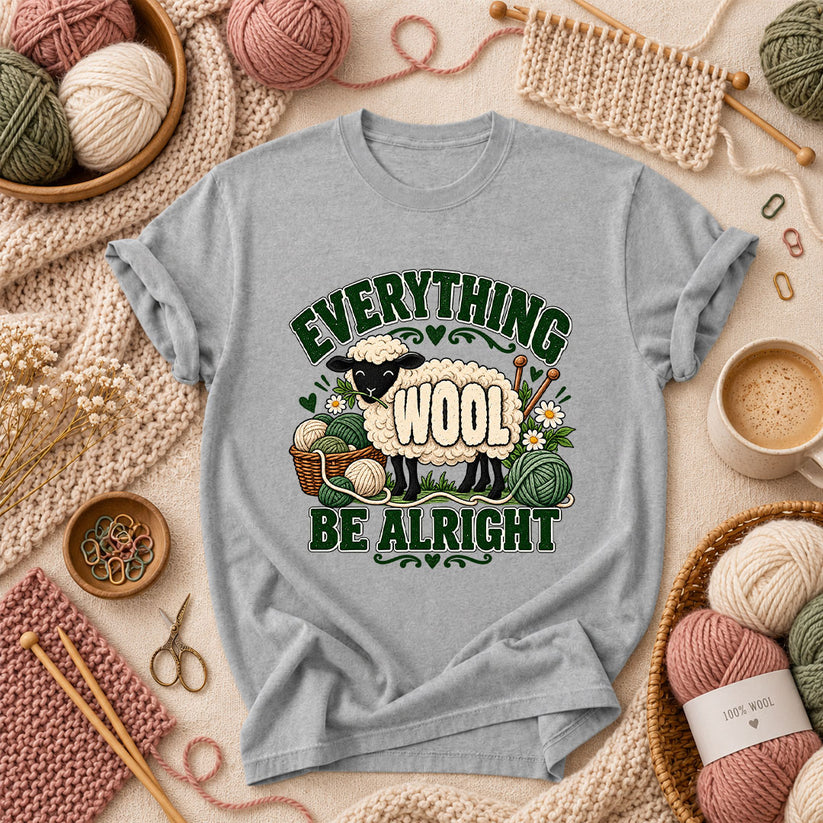 Everything Wool Be Alright Sheep T-Shirt - Athletic Heather