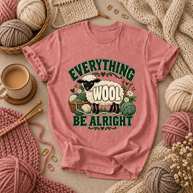 Everything Wool Be Alright Sheep T-Shirt - Heather Mauve