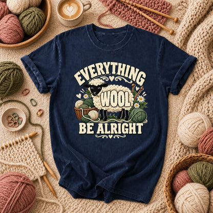 Everything Wool Be Alright Sheep T-Shirt - Navy