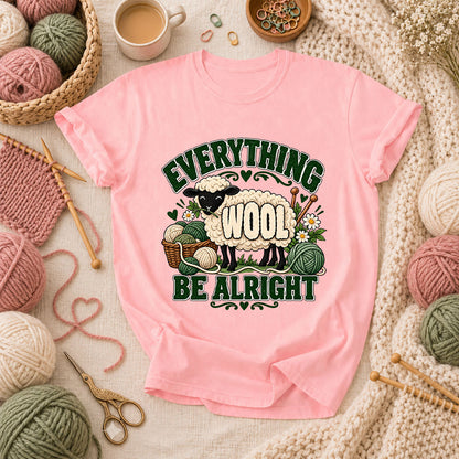 Everything Wool Be Alright Sheep T-Shirt - Pink