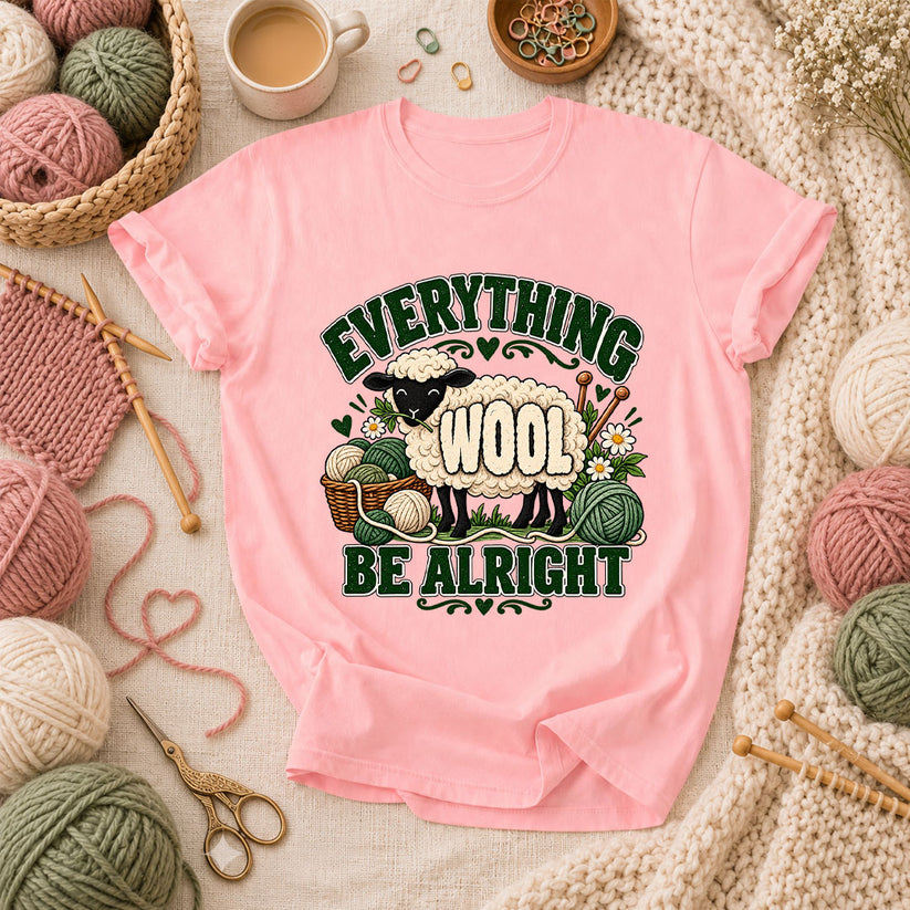 Everything Wool Be Alright Sheep T-Shirt - Pink