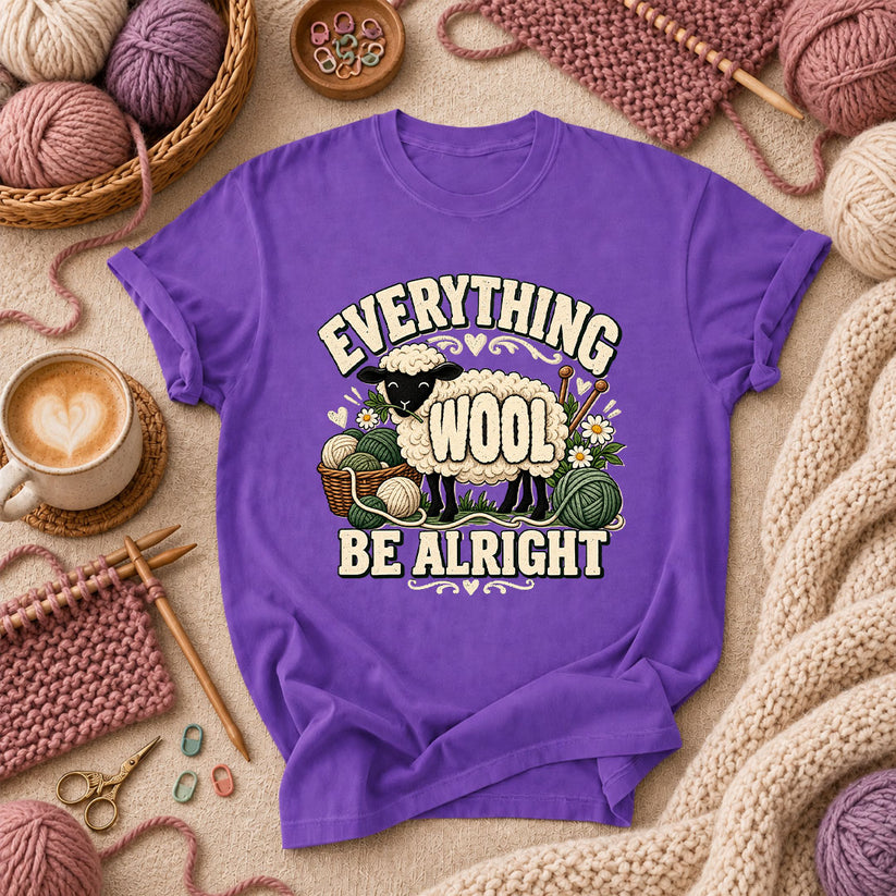 Everything Wool Be Alright Sheep T-Shirt - Purple