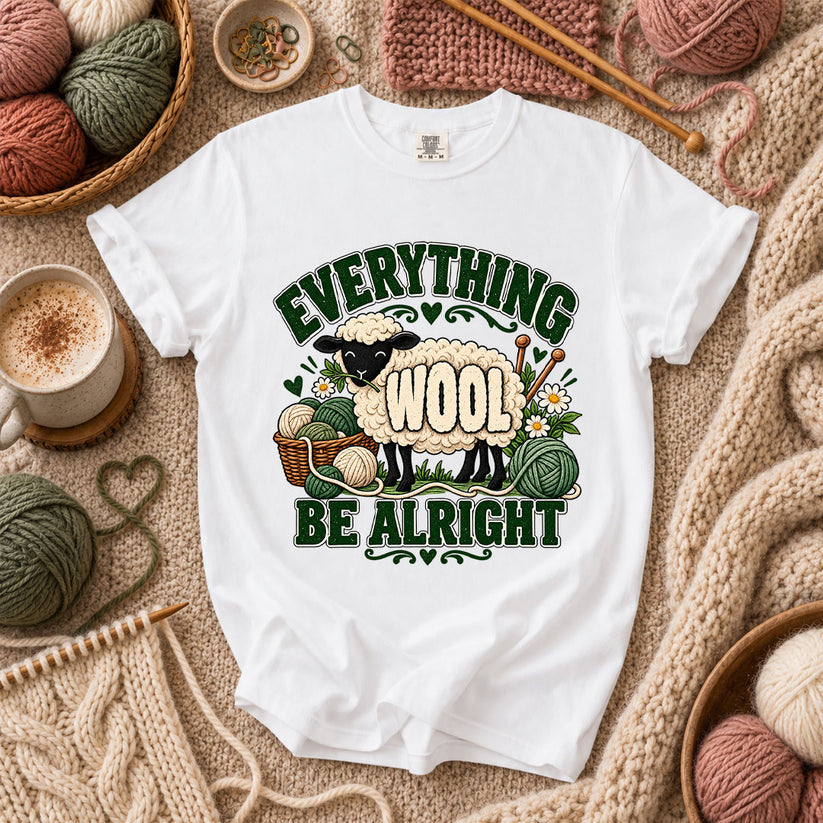Everything Wool Be Alright Sheep T-Shirt - White